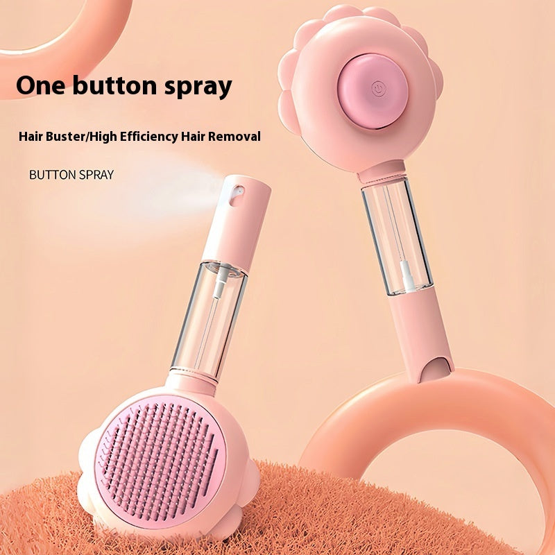 2 In 1 Self Cleaning Dog Brush Comb With Spray Pets Grooming Hair Remover Combs Brush Floating Hair