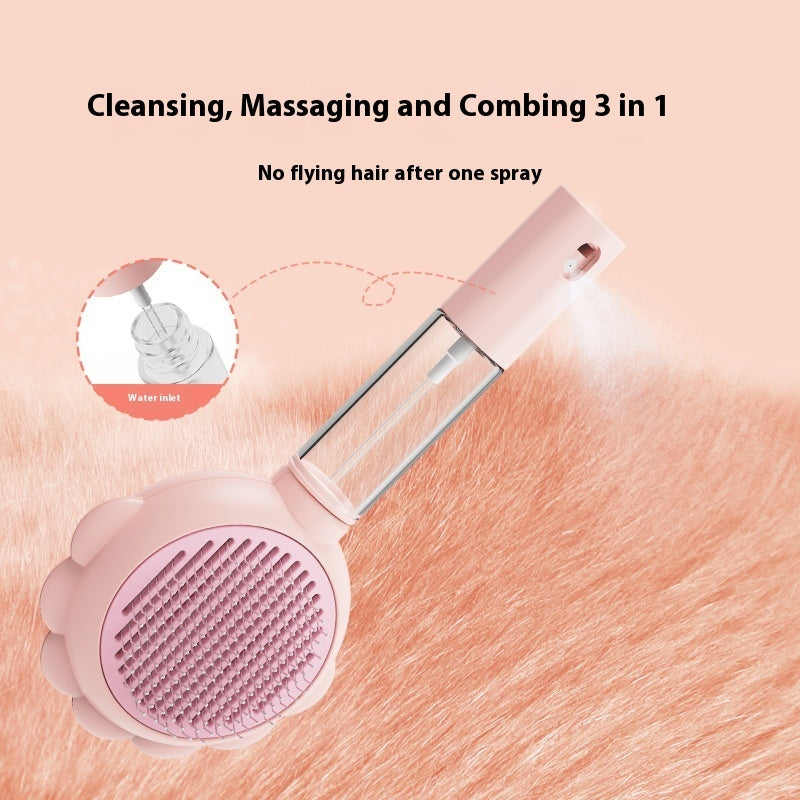 2 In 1 Self Cleaning Dog Brush Comb With Spray Pets Grooming Hair Remover Combs Brush Floating Hair