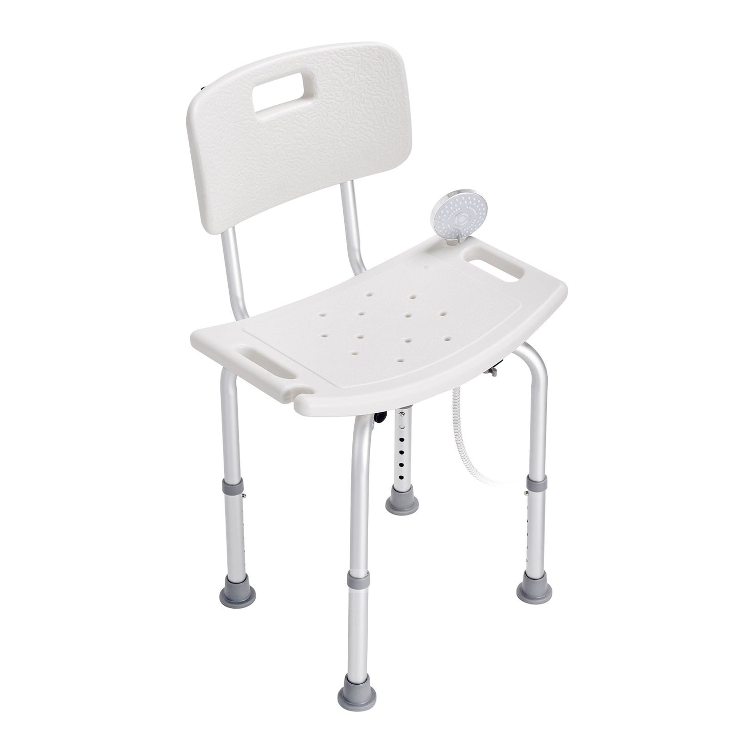 Shower Chair, Shower Seat With Back, Adjustable Height Shower Stool, Shower Chair For Inside Shower Bathtub, Non-slip Bathroom Bench Bath Chair For Elderly Disabled Handicap, 350 Lbs Capacity