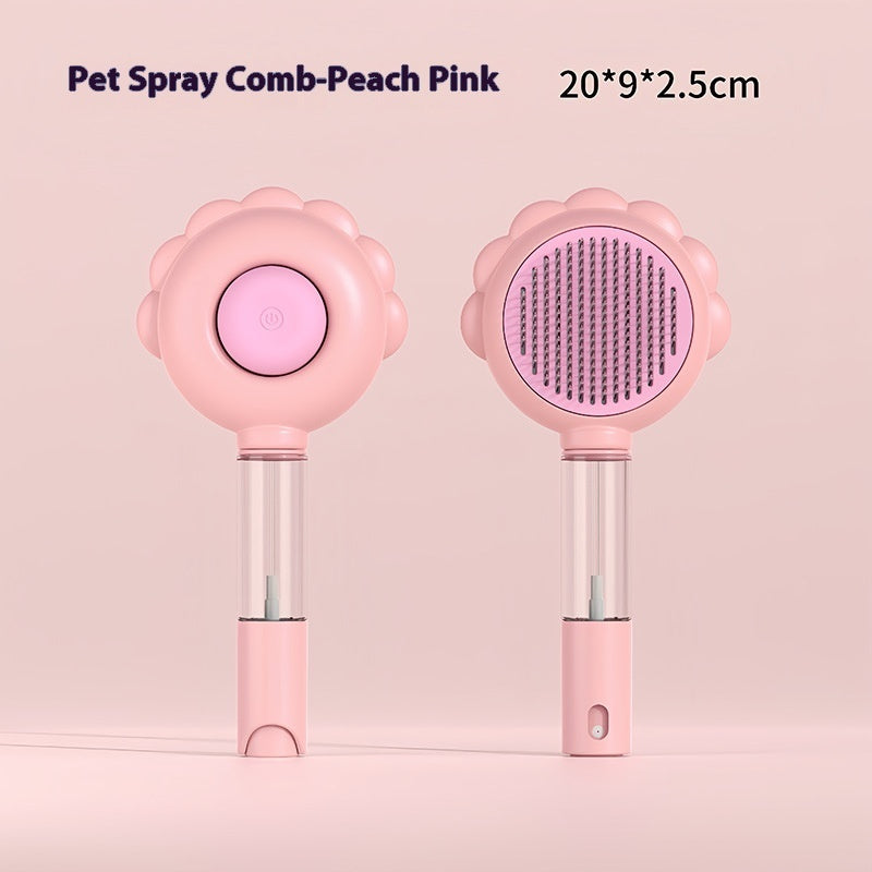 2 In 1 Self Cleaning Dog Brush Comb With Spray Pets Grooming Hair Remover Combs Brush Floating Hair